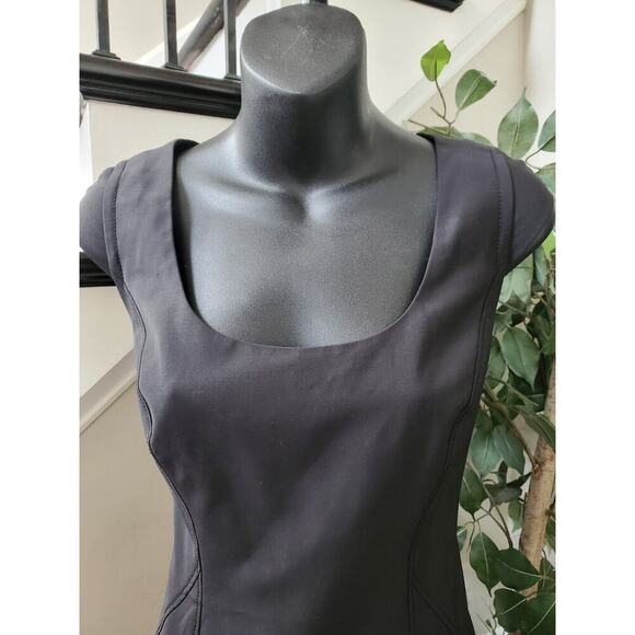 Ann Taylor Women's Black Virgin Wool Scoop Neck Short Sleeve Knee Length Dress 2 - Picture 5 of 10